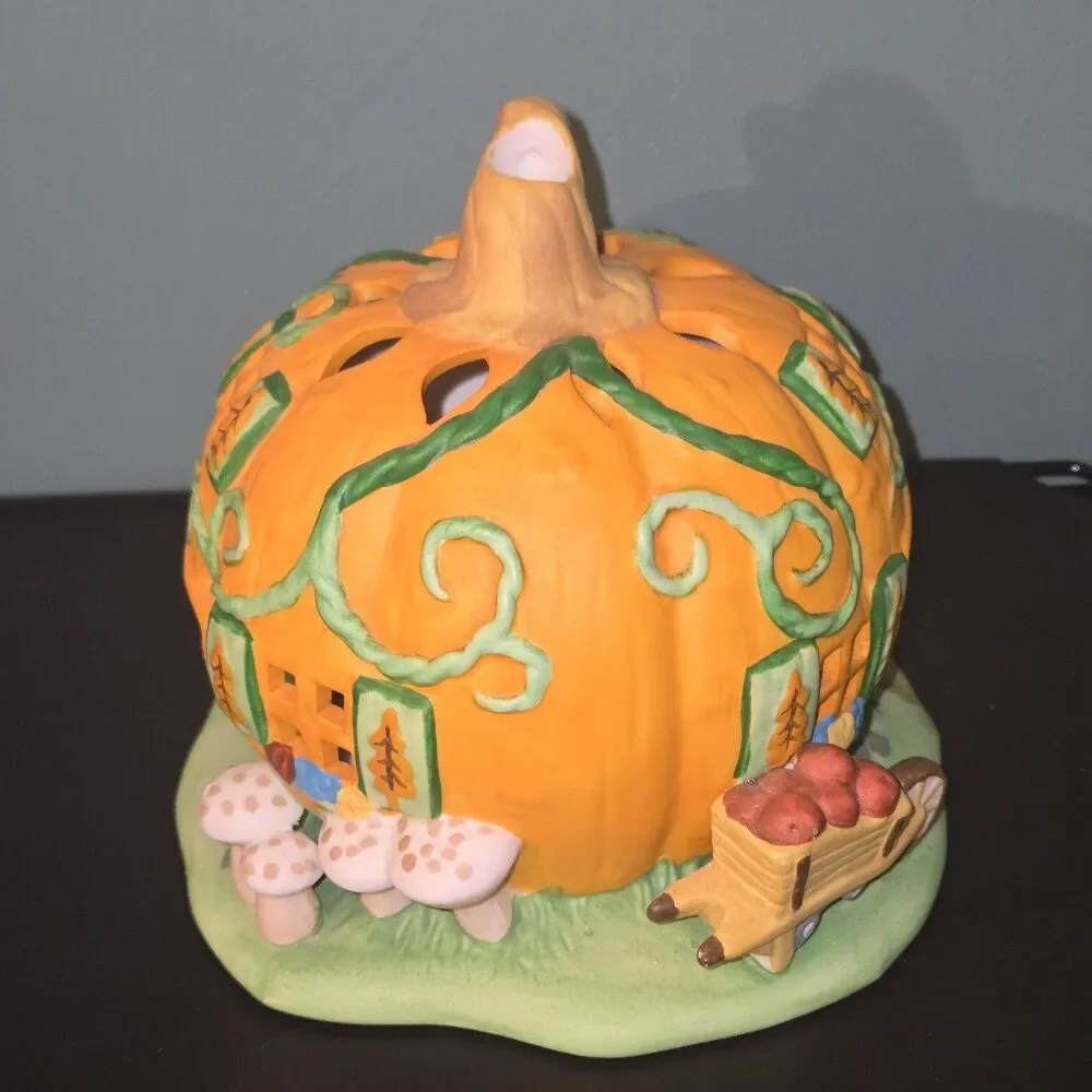 PartyLite Pumpkin Patch House - Ceramic Tealight Votive Candle Holder - Picture 3 of 8